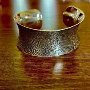 Sterling silver cuff concave bracelet